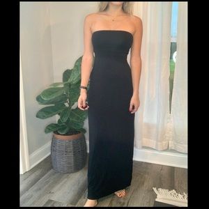 Strapless Black Maxi Dress